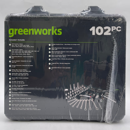 New GreenWorks 102pc Mechanics Tool Kit