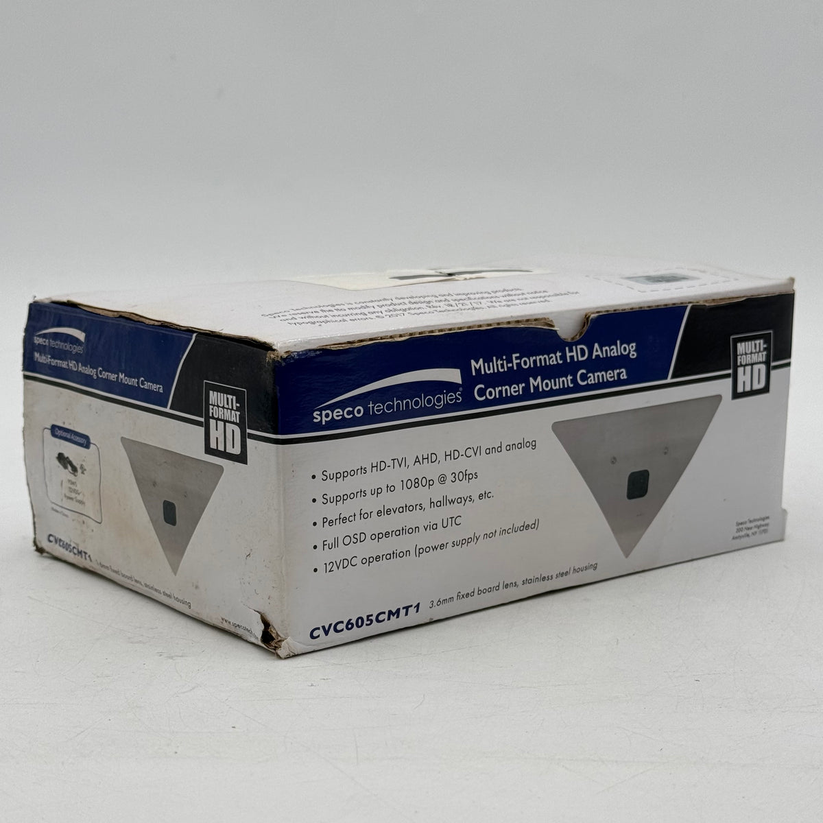 New Speco Technologies Multi-Format HD Analog Corner Mount Camera CVC605CMT1