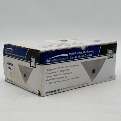 New Speco Technologies Multi-Format HD Analog Corner Mount Camera CVC605CMT1