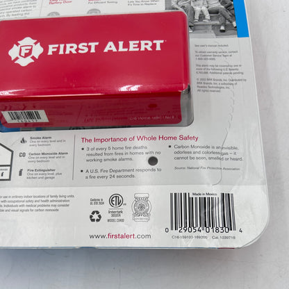 New FIRST ALERT Carbon Monoxide Alarm Carbon Monoxide Detector 1039718