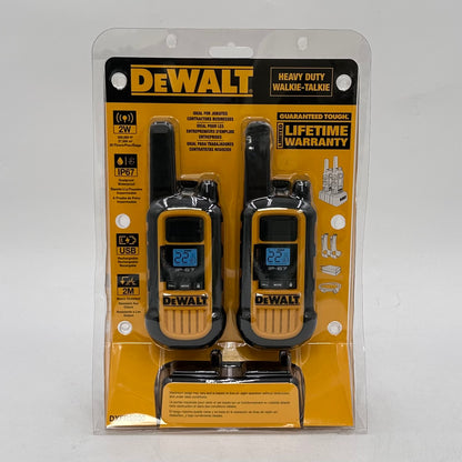 New DeWalt 22-Channel Two Way Heavy Duty Radio Walkie Talkies DXPRS800