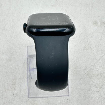Unlocked Apple Watch Series 8 45MM Black Aluminum A2774 w/ Black Sport Band