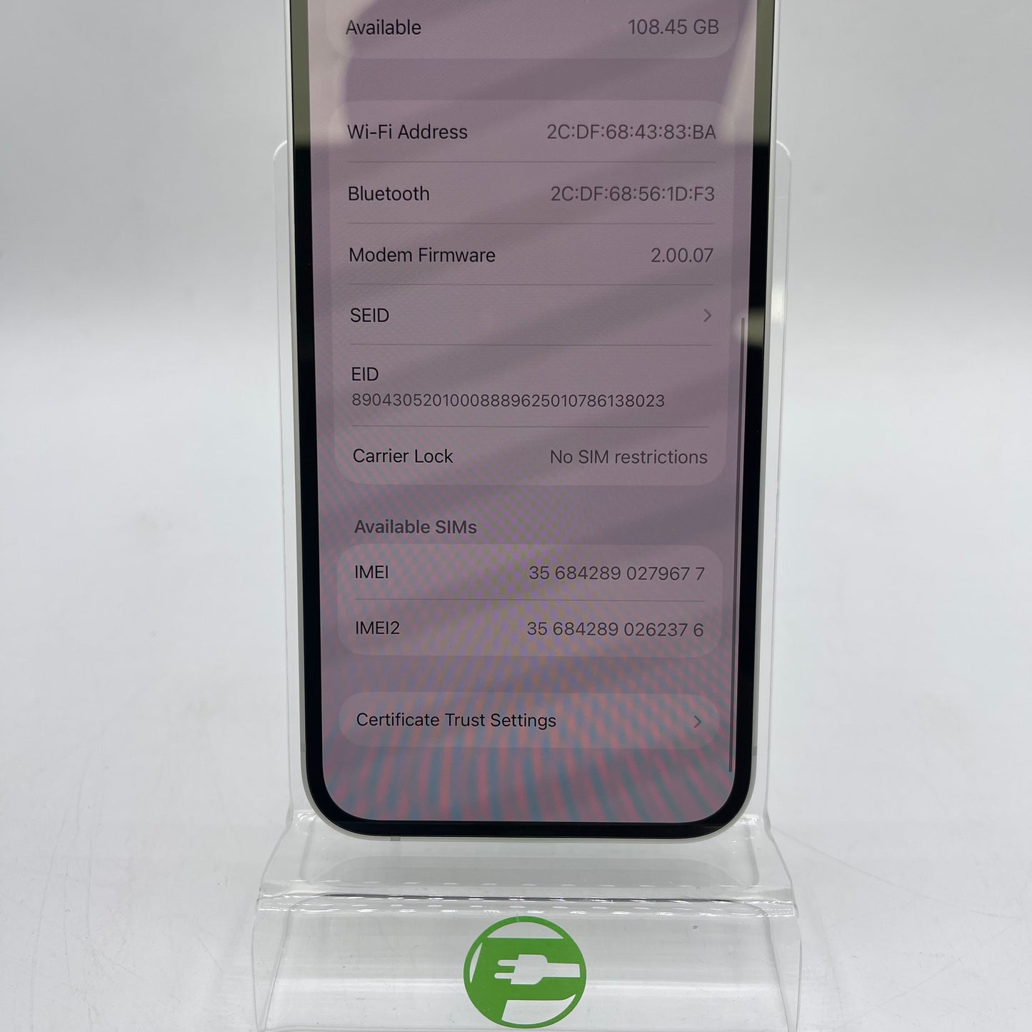 Factory Unlocked Apple iPhone 16e 128GB White MD0E4LL/A With AppleCare+