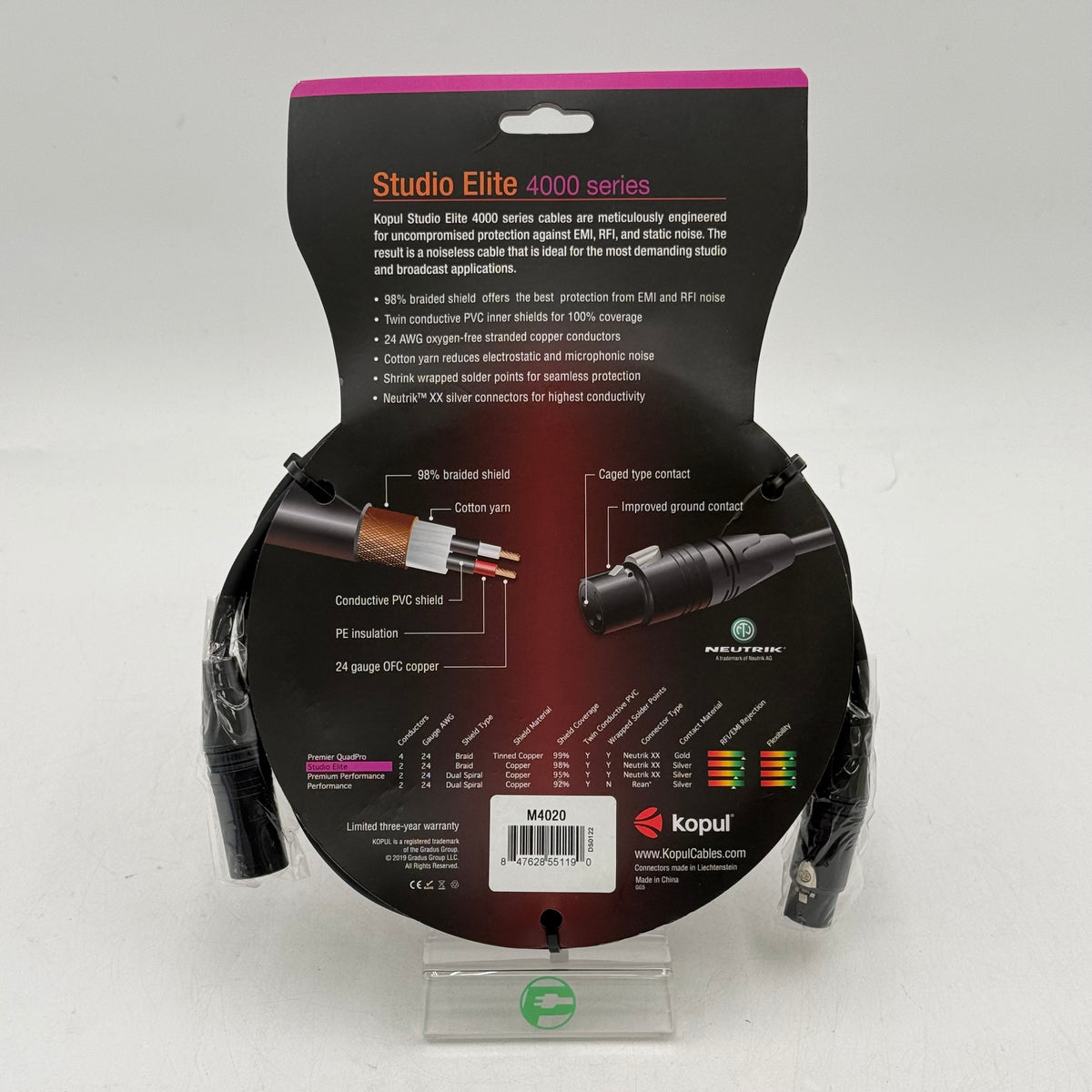 New Kopul Studio Elite 4000 Series XLR Microphone Cable M4020 (20 ft.)