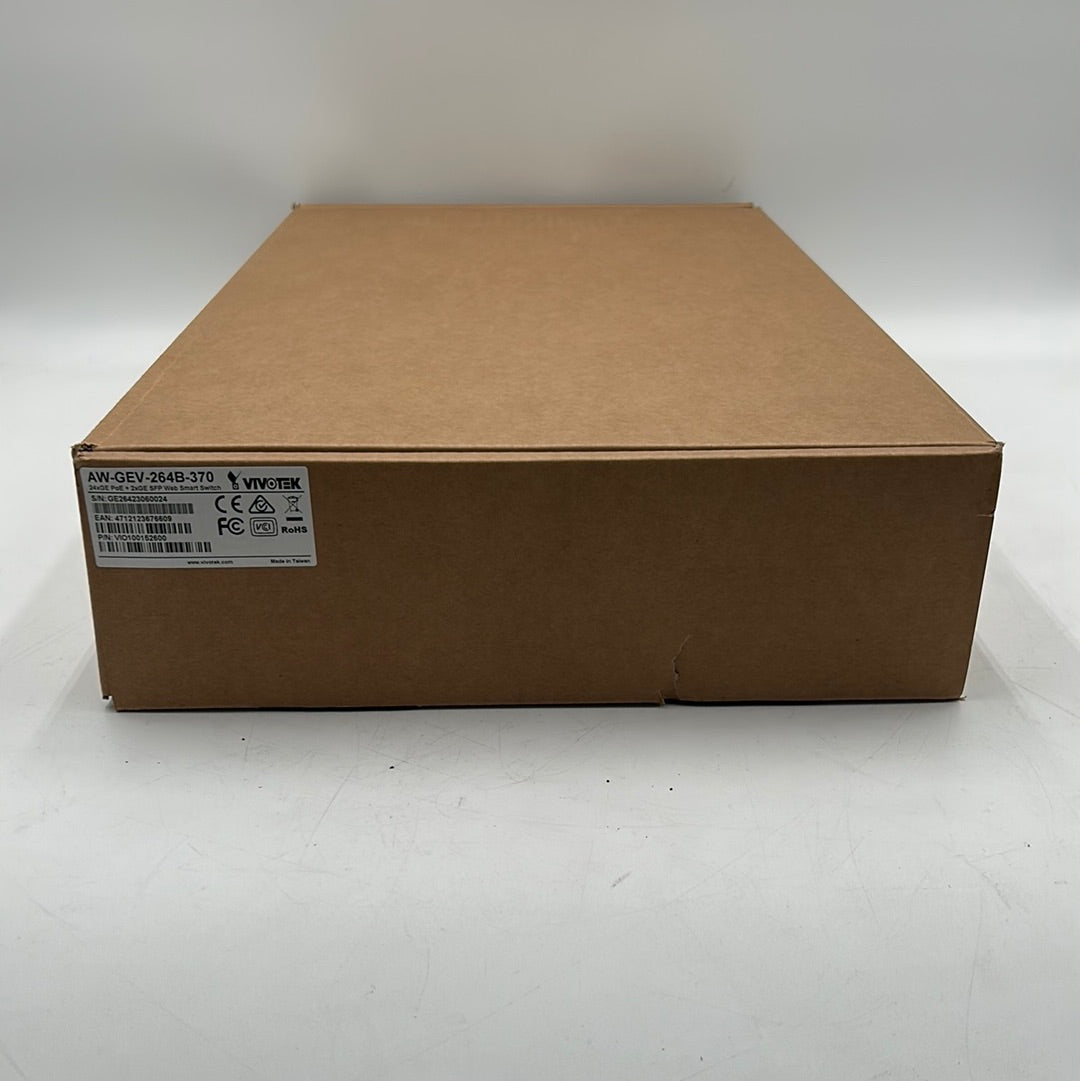 New Vivotek AW-GEV-264B-370 24xGE PoE + 2xGE SFP Web Smart Managed Switch