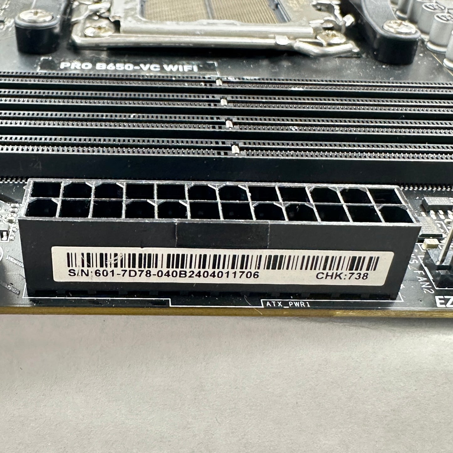 MSi PRO B650-VC WIFI AM5 ATX Motherboard Unit Only READ