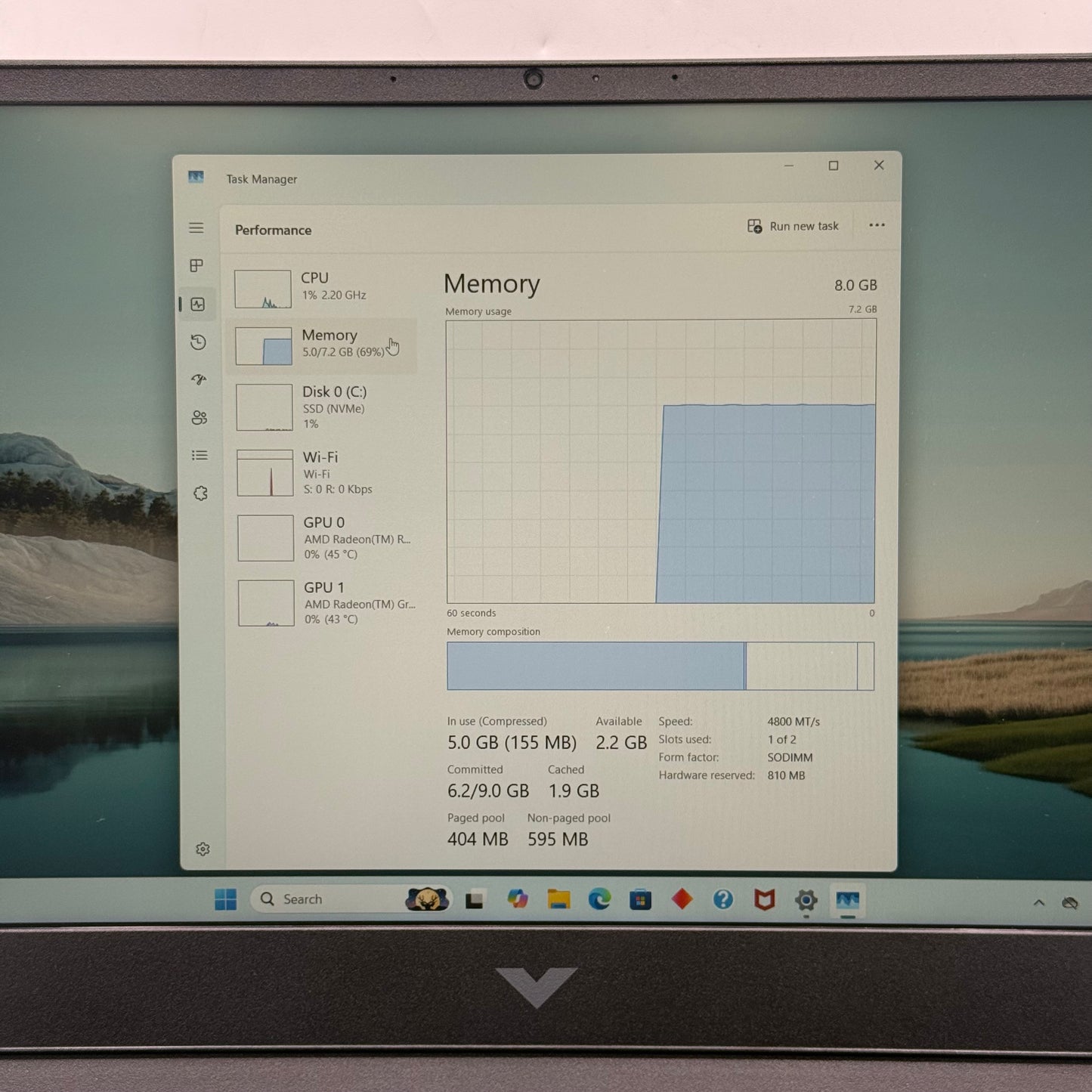 HP Victus 15-FB2063DX 15.6" Ryzen 5 7535HS 3.3GHz 8GB RAM 512GB SSD