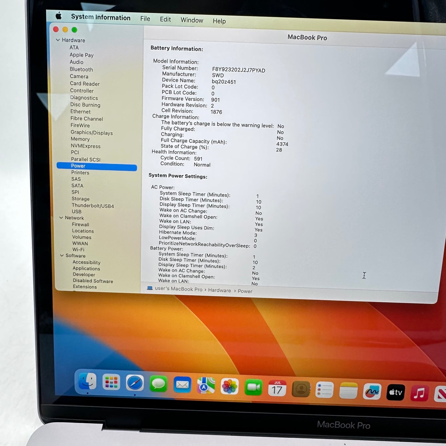2019 Apple MacBook Pro 13.3" i5 2.4GHz 8GB RAM 256GB SSD Space Gray A1989