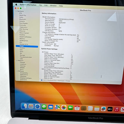2019 Apple MacBook Pro 13.3" i5 2.4GHz 8GB RAM 256GB SSD Space Gray A1989