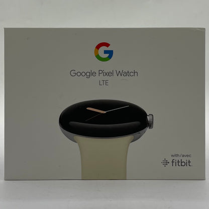 New Google Pixel Watch LTE GWT9R Polished Silver Case Chalk Active band