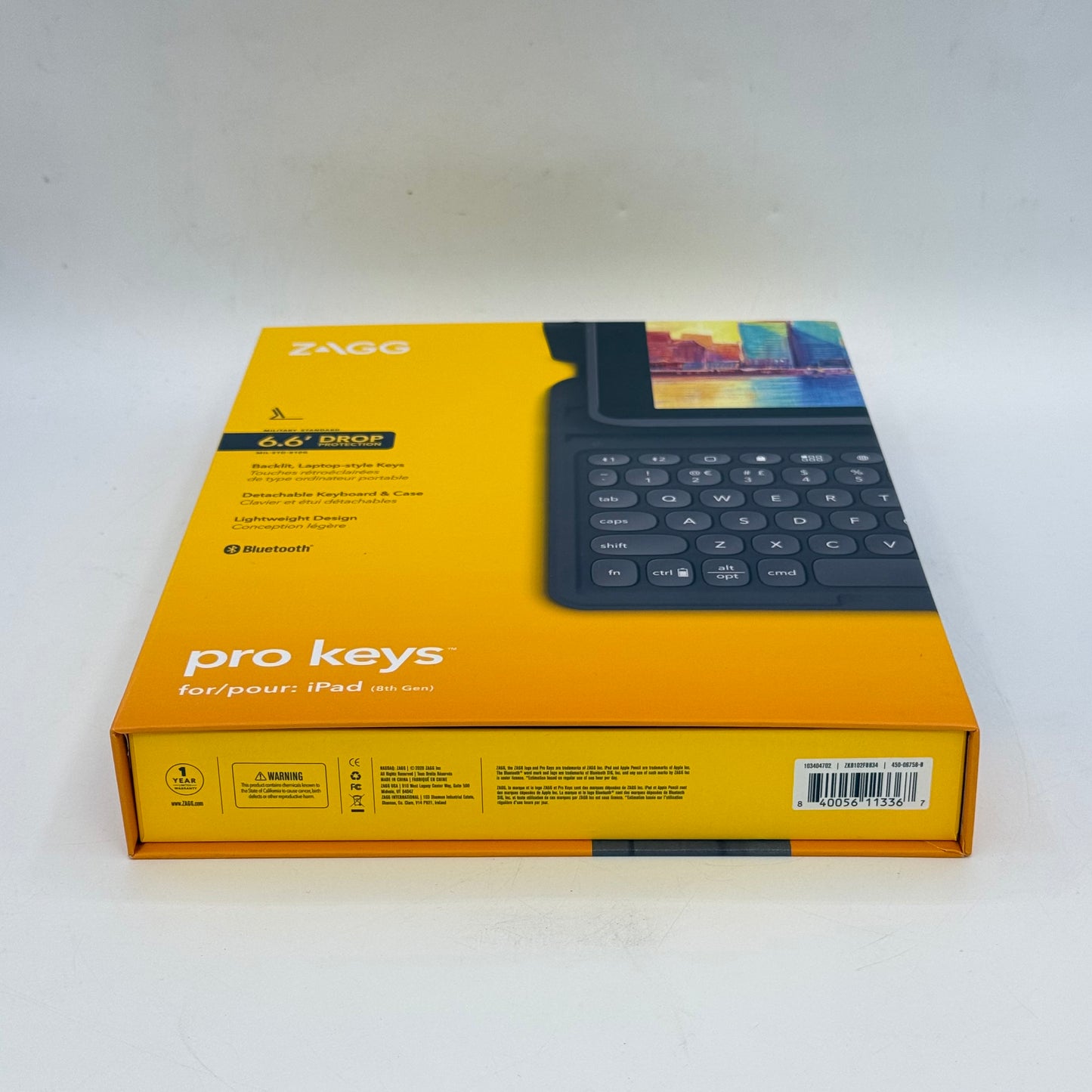 New Zagg Pro Keys Bluetooth Detachable Keyboard Case For iPad 8th Gen