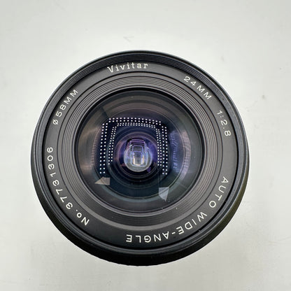 Vivitar 24mm f/2.8 Auto Wide-Angle Lens for Minolta MD Mount + Extras