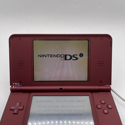 Broken Nintendo DSi XL Handheld Game Console TWL-001 Burgundy Power Issue