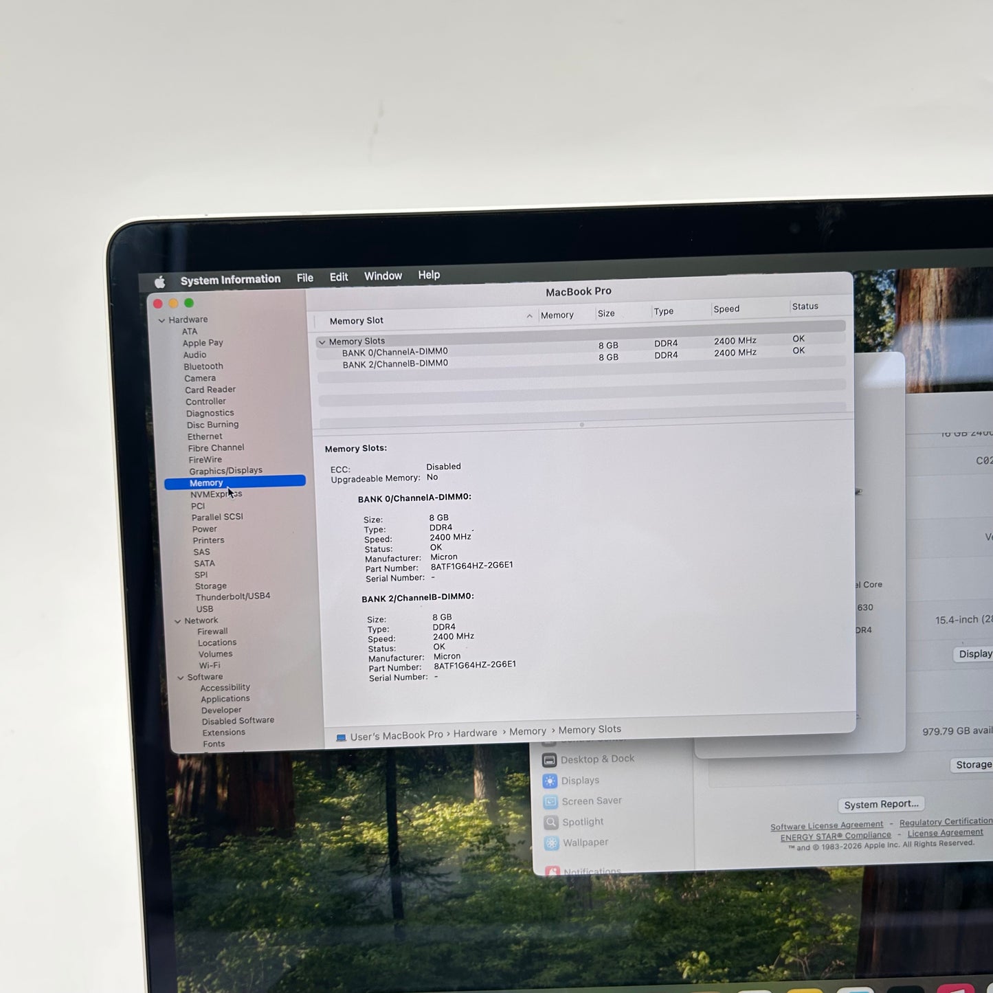 2018 Apple MacBook Pro 15" i7 2.7GHz 16GB RAM 1TB SSD Silver A1990 Read
