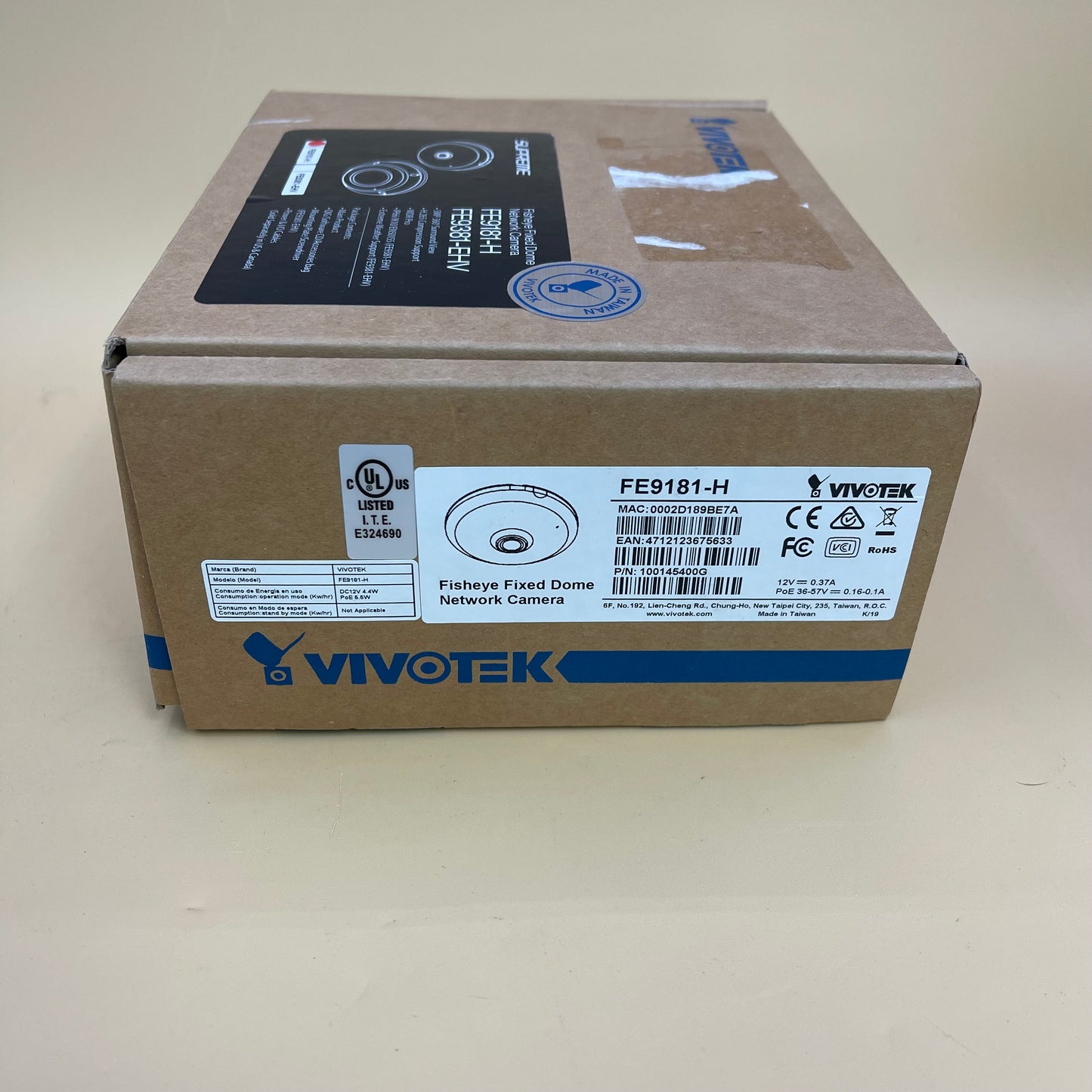 New Vivotek FE9181-H Fisheye Fixed Dome Network Camera 100145400G