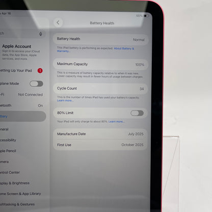 WiFi Only Apple iPad 11" (A16) 128GB Pink MD4E4LL/A