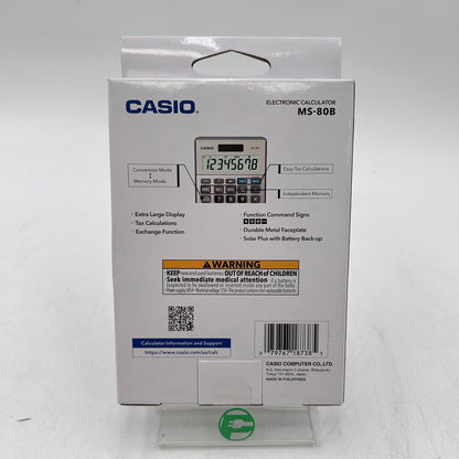 New Casio MS-80B Electronic Calculator