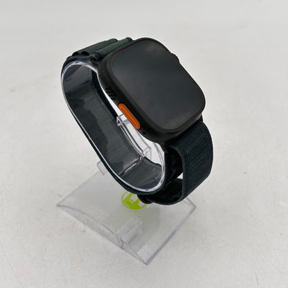 Unlocked Apple Watch Ultra 2 49MM Black Titanium Green Alpine Loop MX4R3LW/A