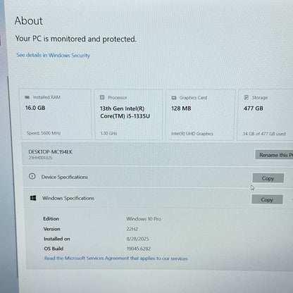 Lenovo ThinkPad 21HH 16" i5-1335U 1.3GHz 16GB RAM 512GB SSD READ