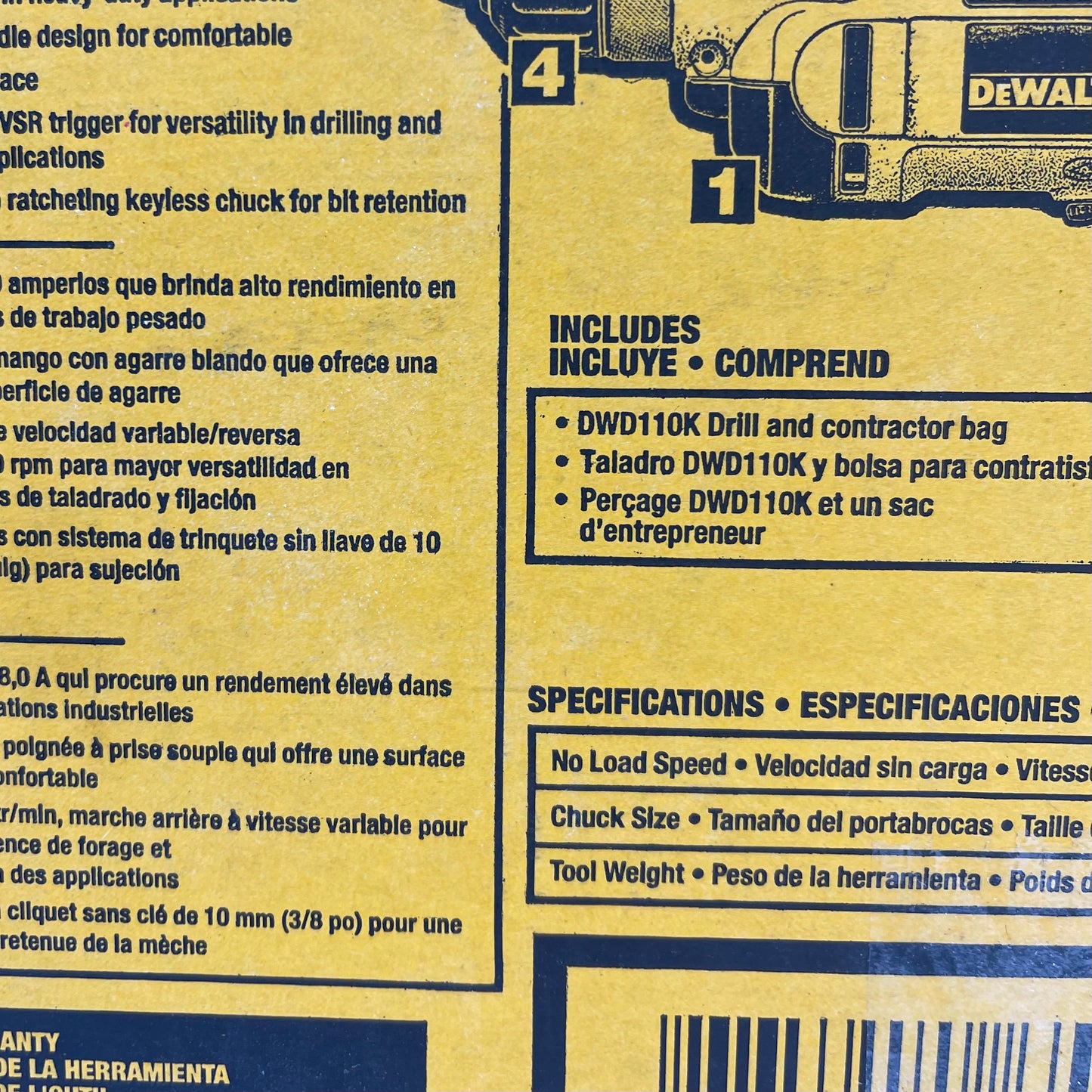 New DeWalt DWD110K Keyless Chuck Drill Kit