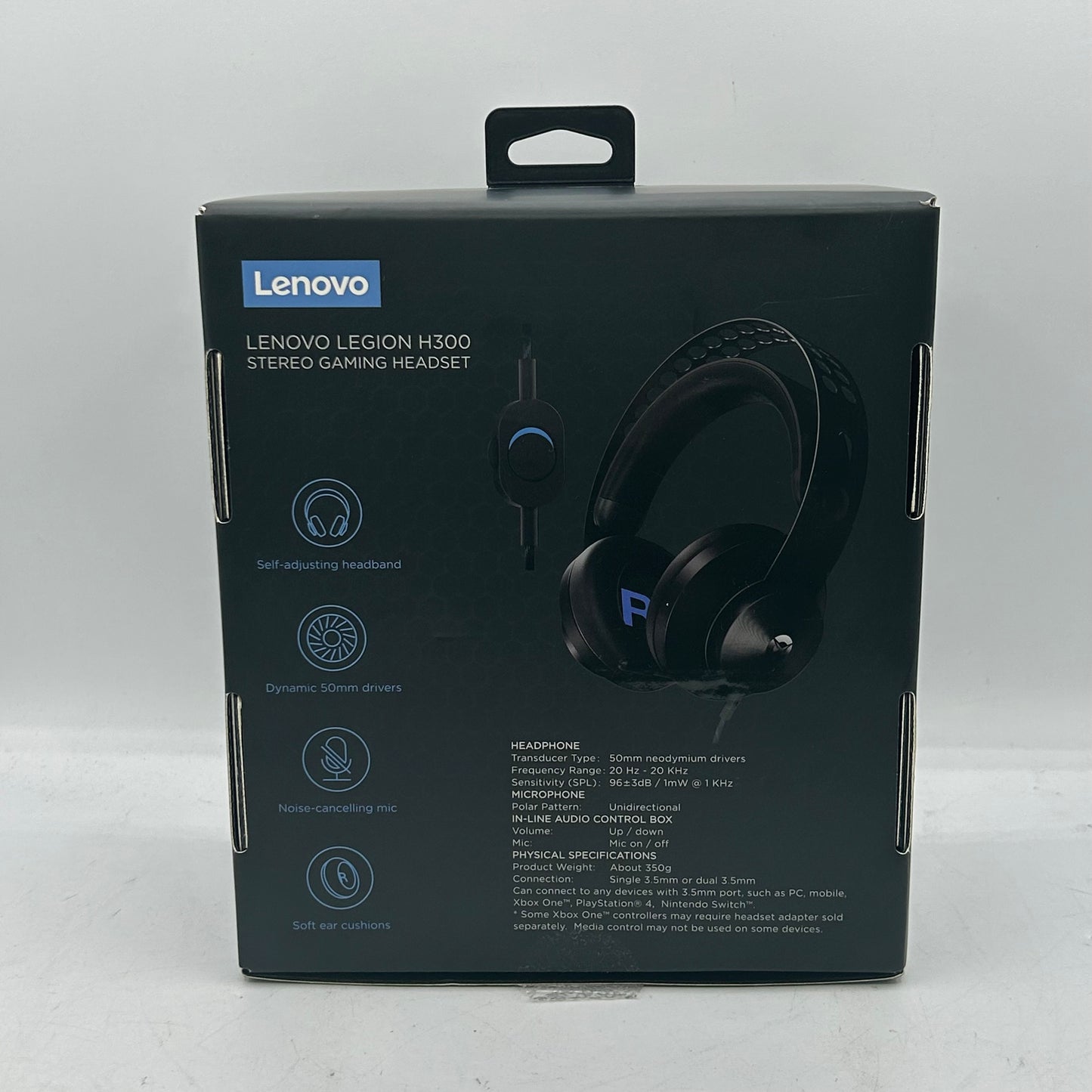 New Open Box Lenovo H300 Stereo Gaming Headset Black L02