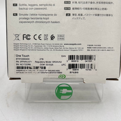 New Seagate 2.5" One Touch  2TB USB-B to USB-A HDD SRD0VN2