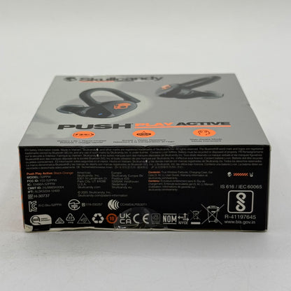 New Skullcandy Push Play Active Wireless In-Ear Bluetooth Headphones Black S2PPW