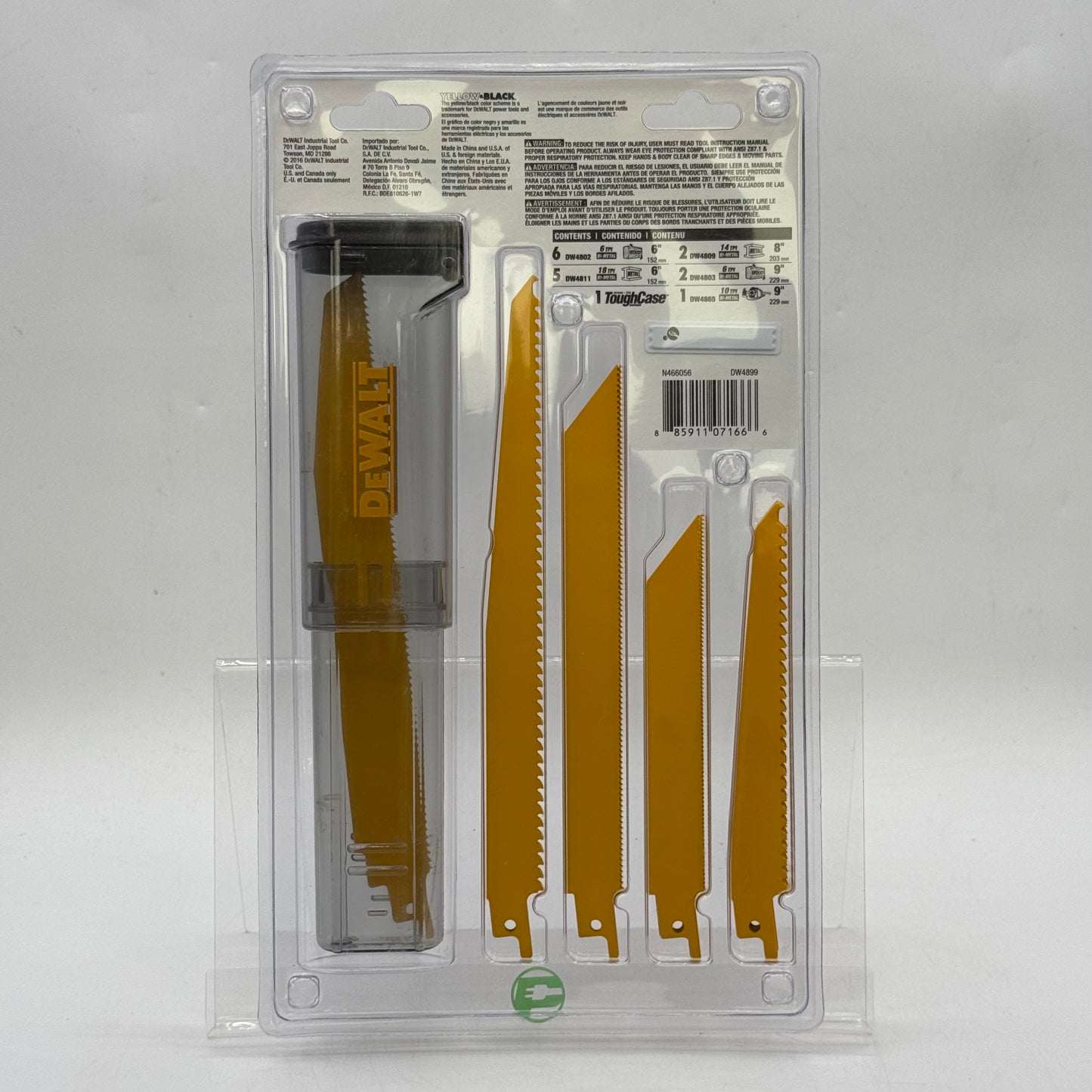 New DeWalt DW4899 16-Piece Reciprocating Saw Blade Kit With Case