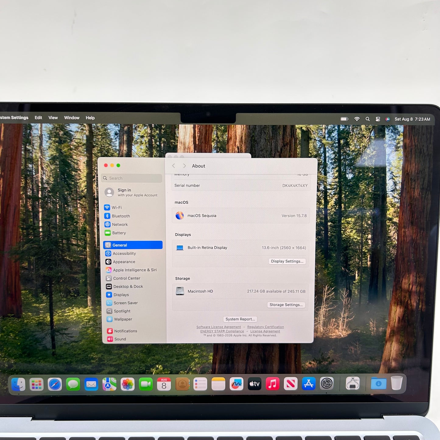 2025 Apple MacBook Air 13" M4 8C GPU 4.5GHz 16GB RAM 256GB SSD MC6T4LL/A
