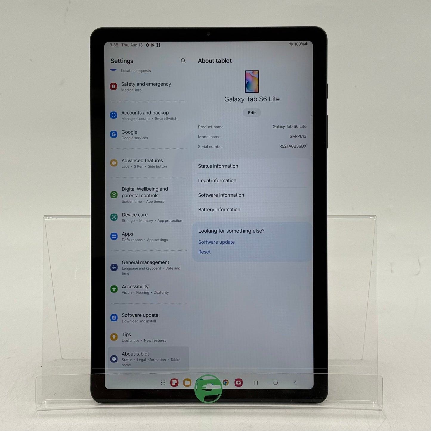 WiFi Only Samsung Galaxy Tab S6 Lite 10.4" 64GB Gray SM-P613