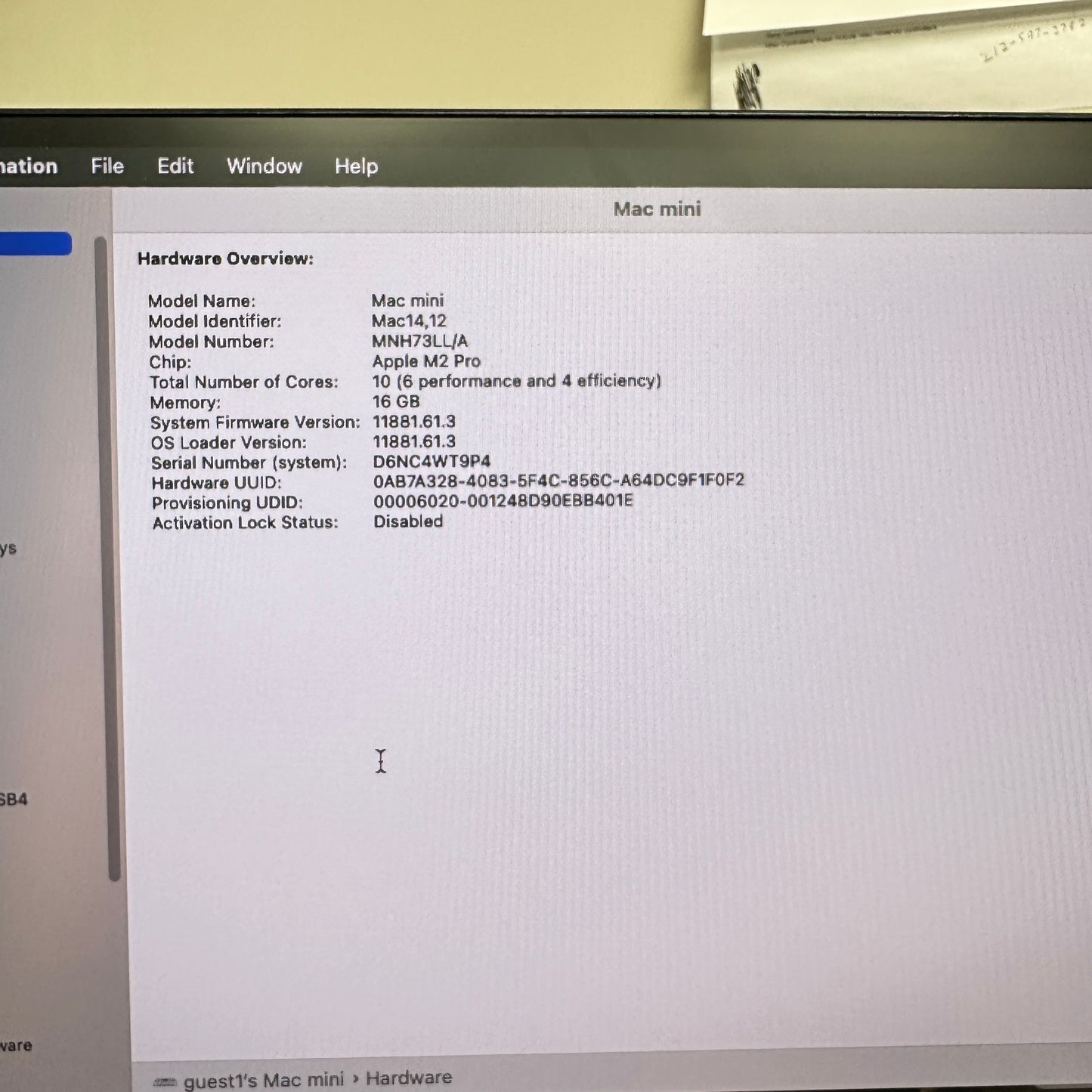 2023 Apple Mac Mini M2 Pro 3.5GHz 16GB RAM 512GB SSD Silver MNH73LL/A