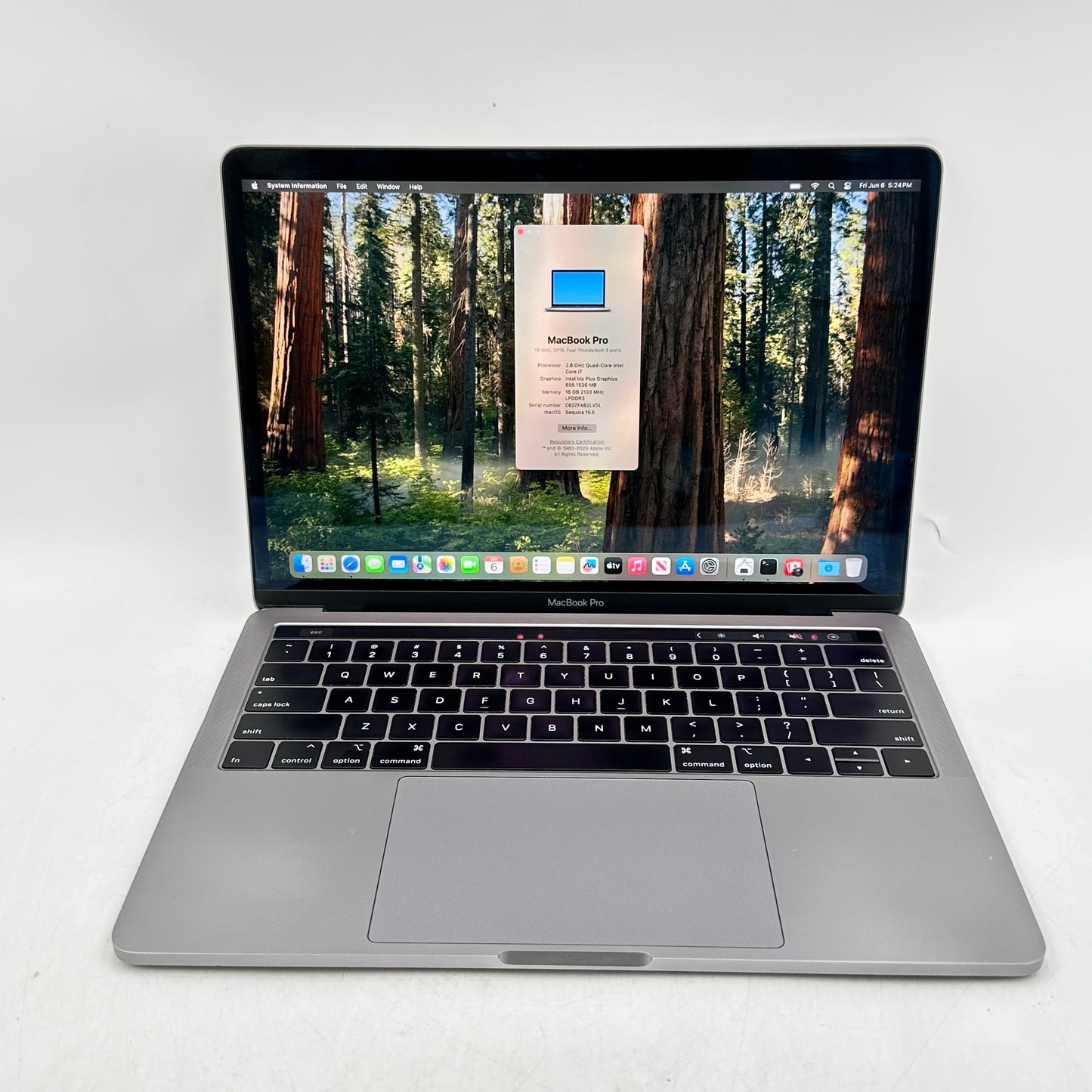2018 Apple MacBook Pro 13.3" i7-8569U 2.8GHz 16GB RAM 1TB SSD Space Gray A1989