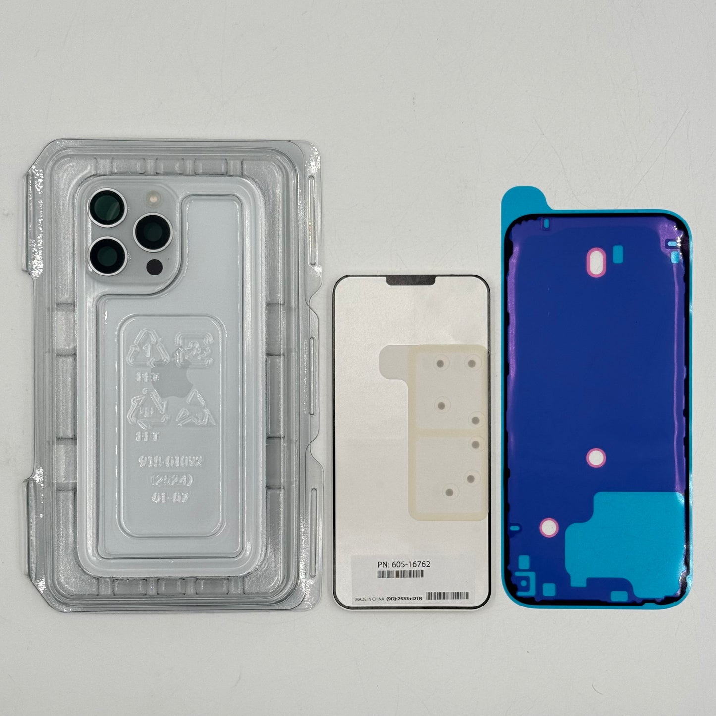 New Genuine iPhone 16 Pro Max OEM Back Glass Replacement Kit - White Titanium