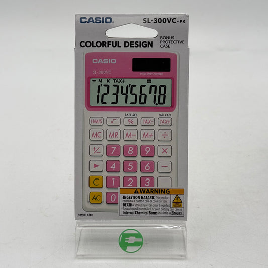 New Casio Casio SL-300VC-PK Solar Wallet Calculator