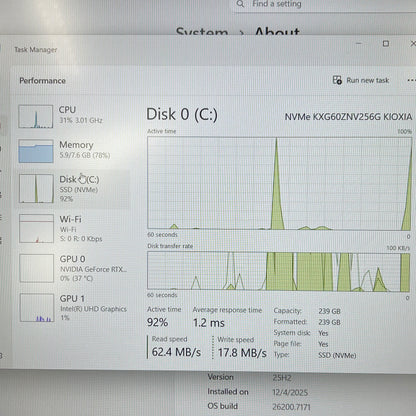HP Victus 16-D0013DX 16.1 i5-11400H 2.7GHz 8GB RAM 256GB SSD GeForce RTX 3050