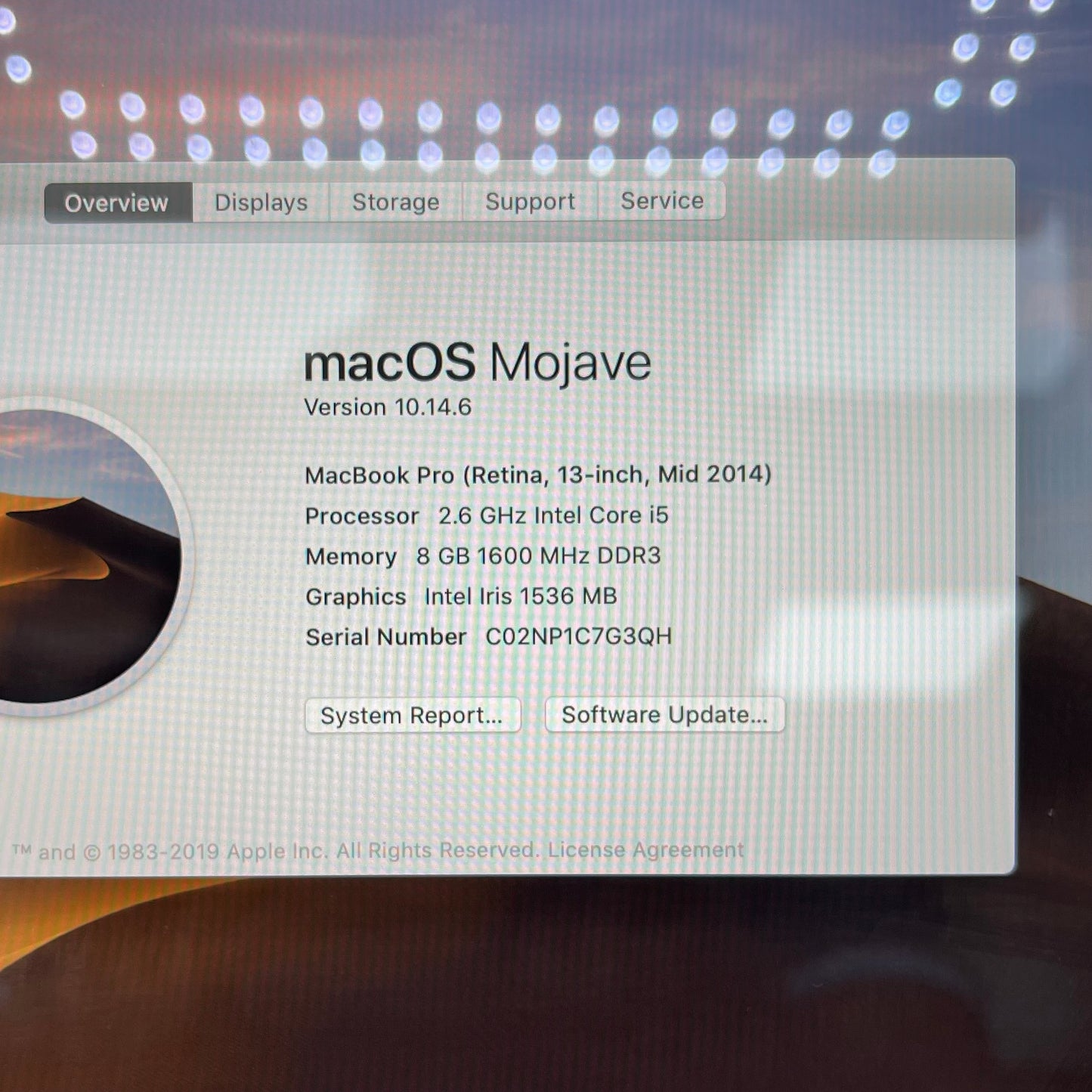 2014 Apple MacBook Pro 13.3" i5 2.6GHz 8GB RAM 128GB SSD Silver A1502 Read