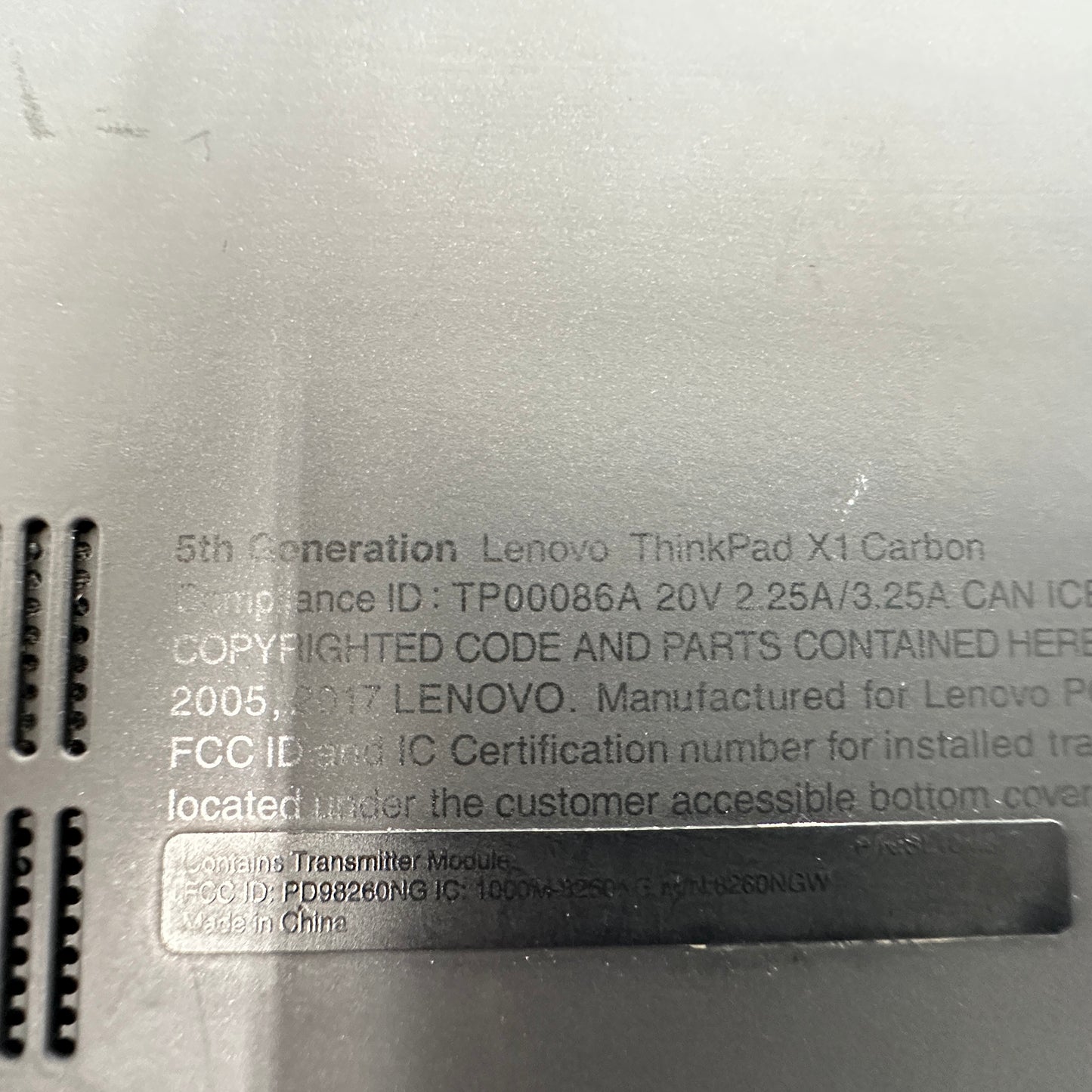 Lenovo Thinkpad X1 Carbon 5th Gen 14" i5-6200U 2.3GHz 8GB RAM 256GB SSD W10Pro