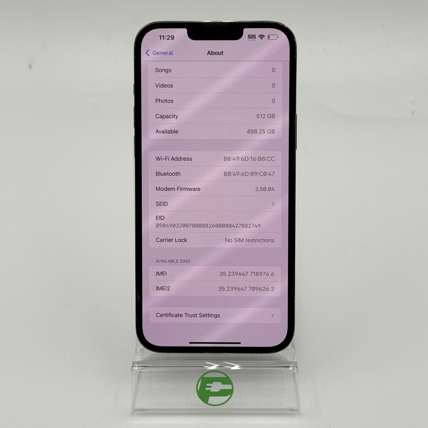 Broken Unlocked Apple iPhone 13 Pro Max 512GB Sierra Blue NLFE3LL/A Cracked Screen