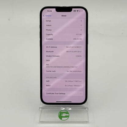 Broken Unlocked Apple iPhone 13 Pro Max 512GB Sierra Blue NLFE3LL/A Cracked Screen