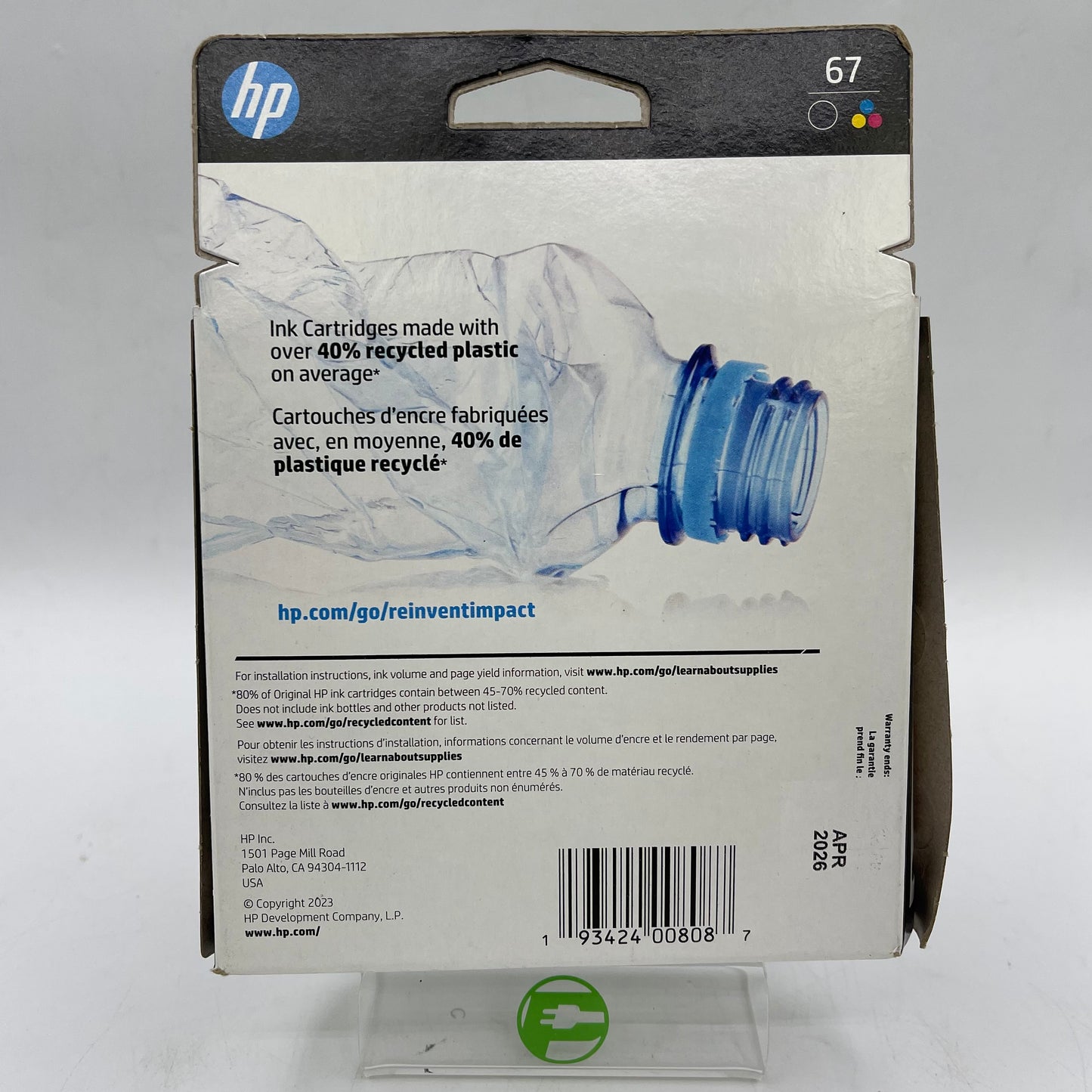 New HP 67 3YP29AN Black/Tri-color Ink Cartridge