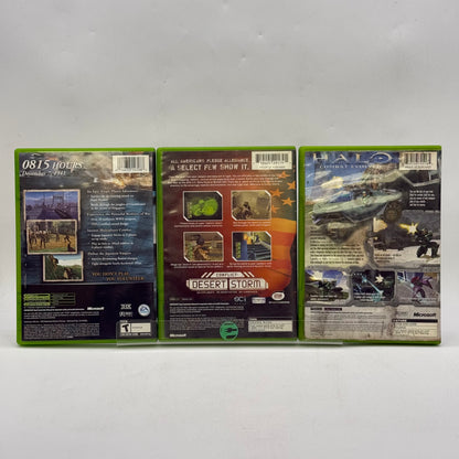 Lot of 3 Microsoft Original Xbox Games: Halo / Conflict / Medal Of Honor