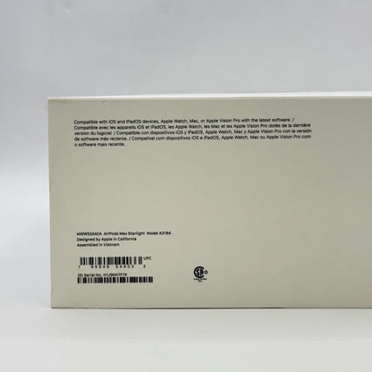 New Apple AirPods Max Wireless Over-Ear Headphones Starlight MWW53AM/A