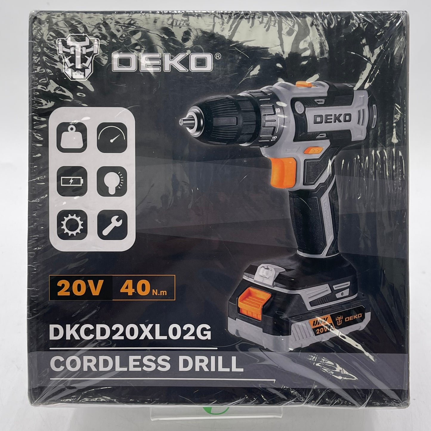 New Deko DKCD20XL02G 20V Cordless Drill