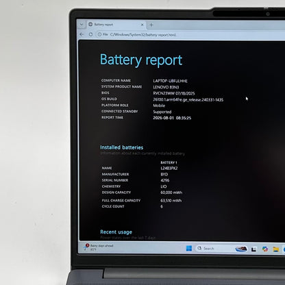 Lenovo IdeaPad Slim 3 15Q8X10 15.3 Snapdragon X  2.9GHz 16GB RAM 256GB SSD