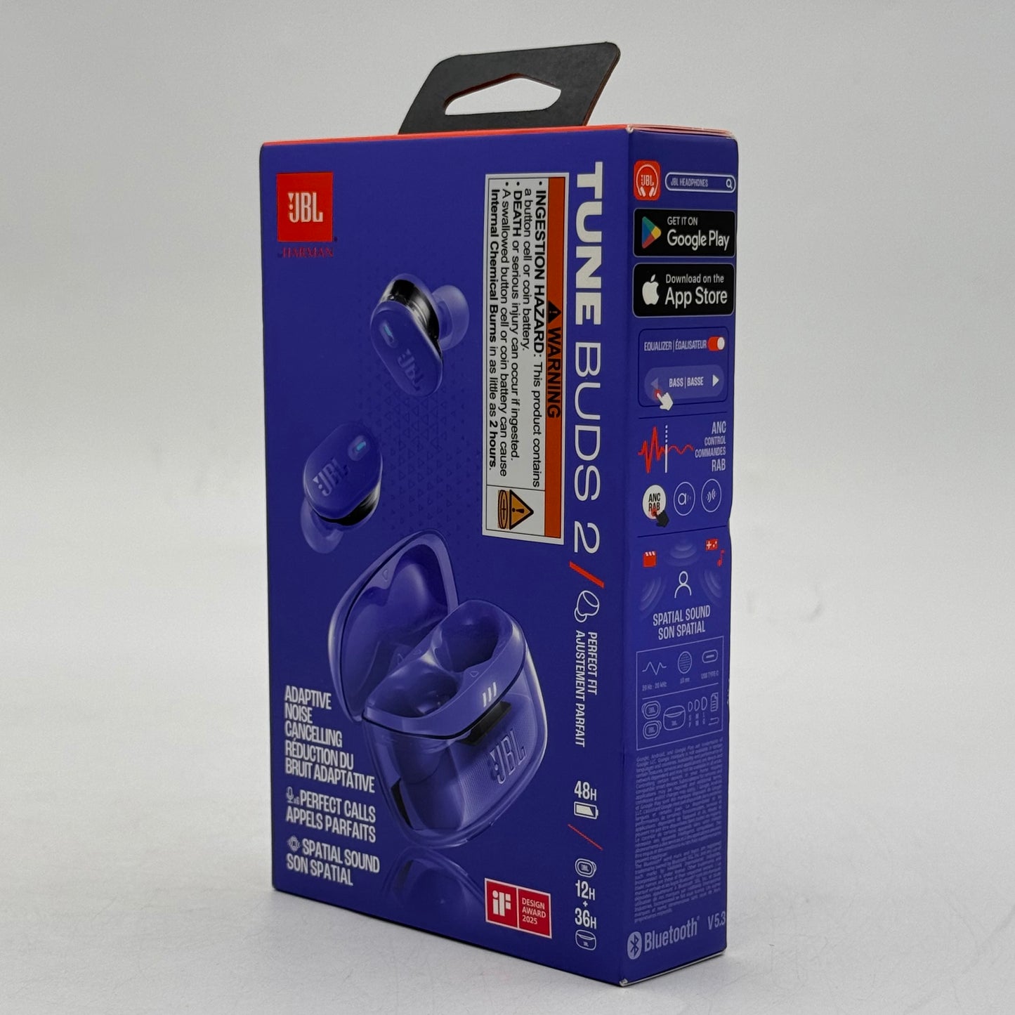 New JBL Tune Buds 2 In-Ear Wireless Headphones Ghost Purple JBLTBUDS2GMAEAM