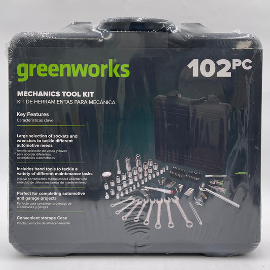 New GreenWorks 102pc Mechanics Tool Kit