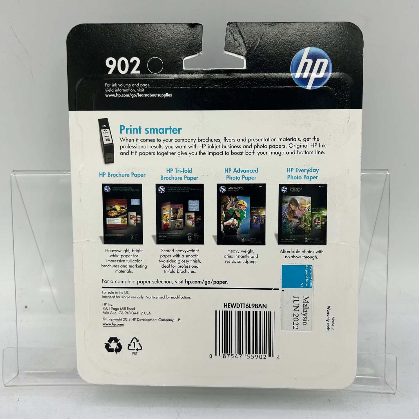 New Expired HP 902 T6L98AN Black Noir Ink Cartridge