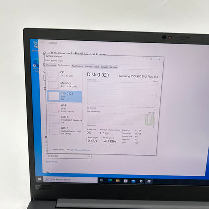 Lenovo ThinkPad P1 Gen 2 15.6" i7-9850H 2.6GHz 32GB RAM 1TB SSD Quadro T1000