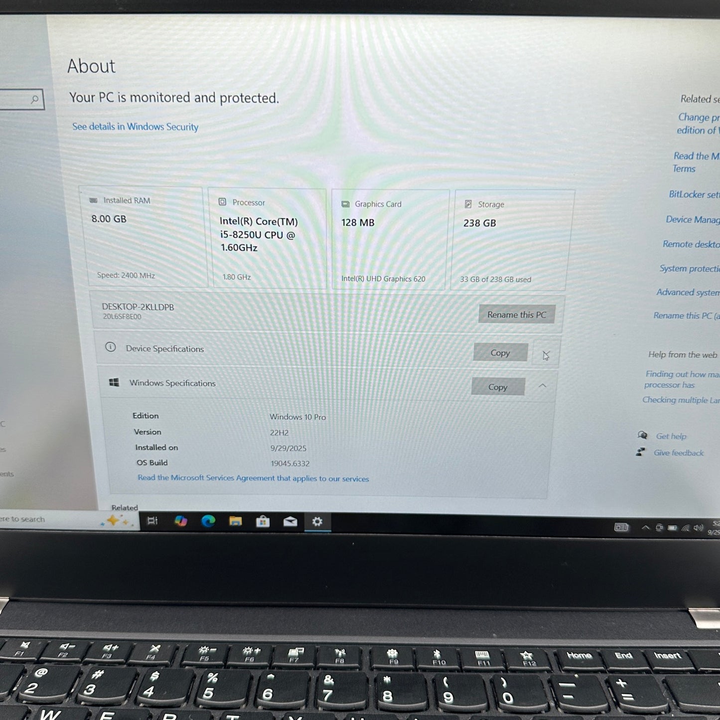 Lenovo ThinkPad T480 20L6 14" i5-8250U 1.6GHz 8GB RAM 256GB SSD READ