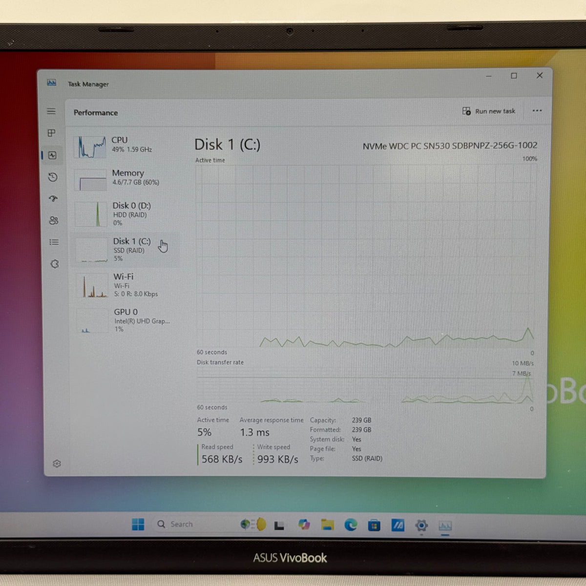 Asus Vivobook 17 X712J 17.3" i3-1005G1 1.2GHz 8GB RAM 1TB HDD 256GB SSD READ